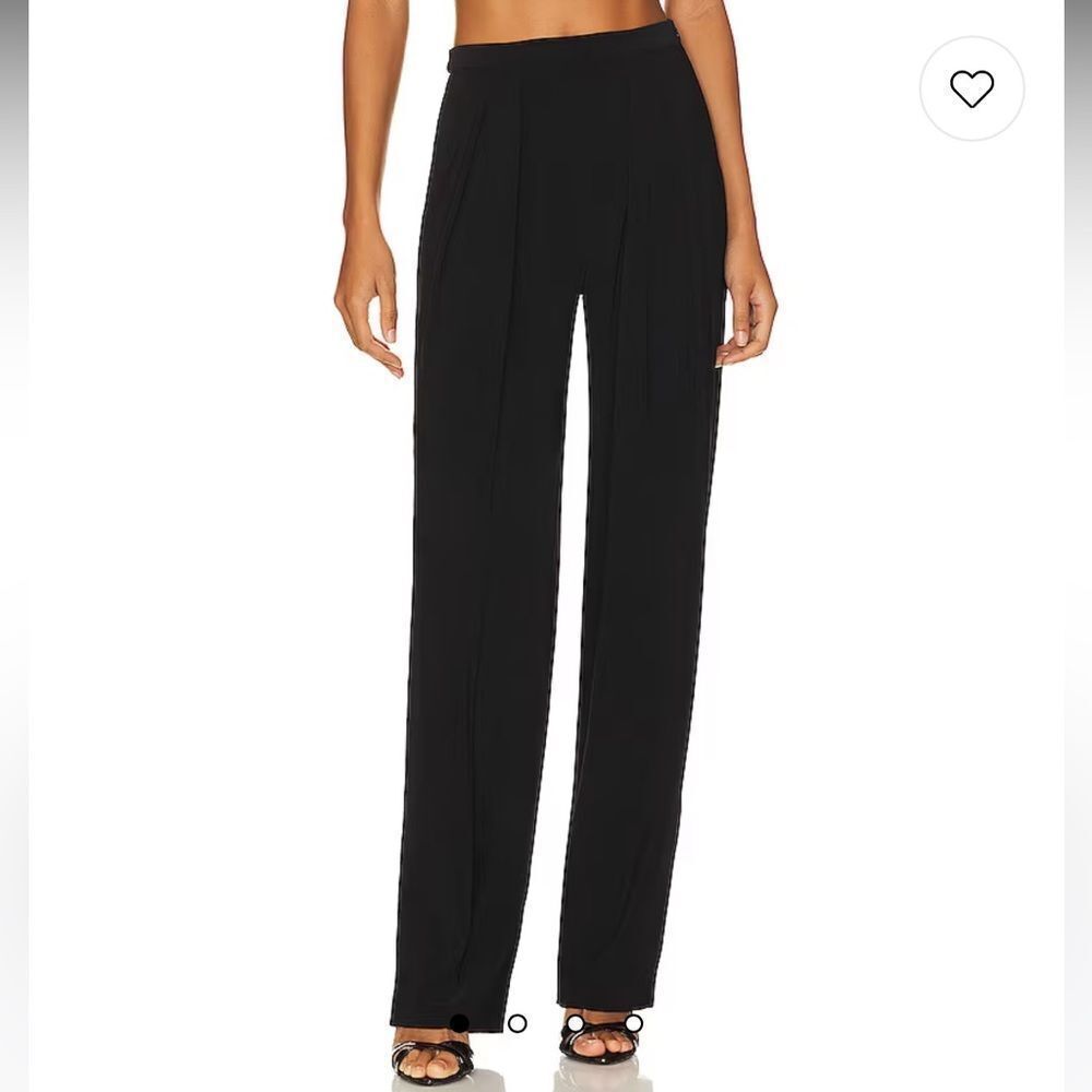 NWT Norma Kamali Tapered Pleated Trouser in Black S Revolve